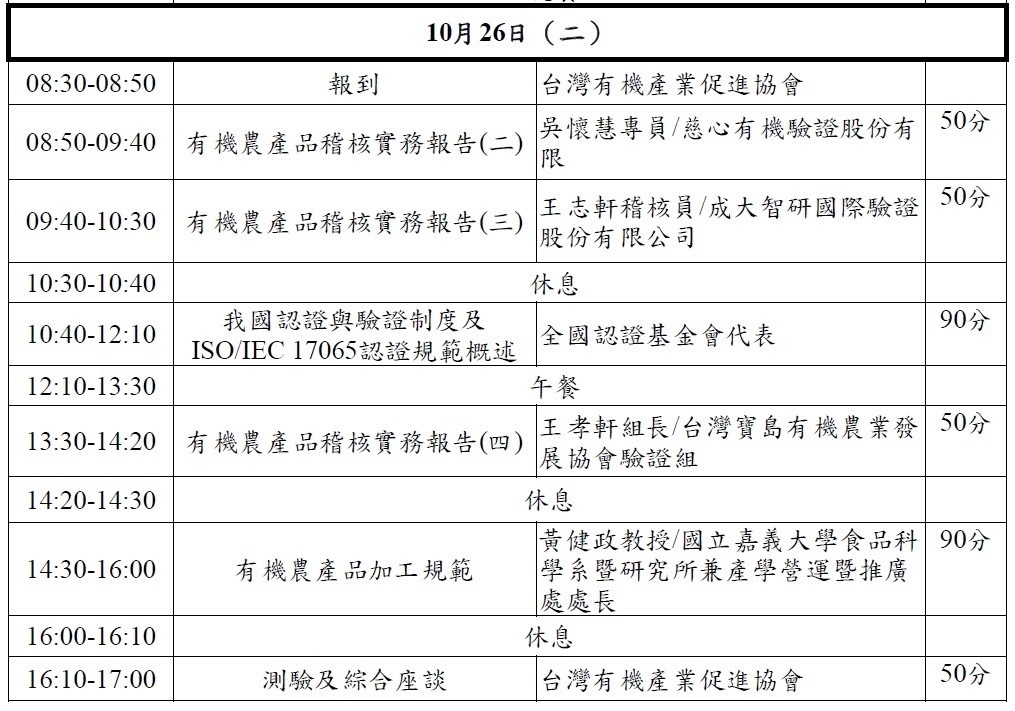 110年度有機農業驗證法規講習會