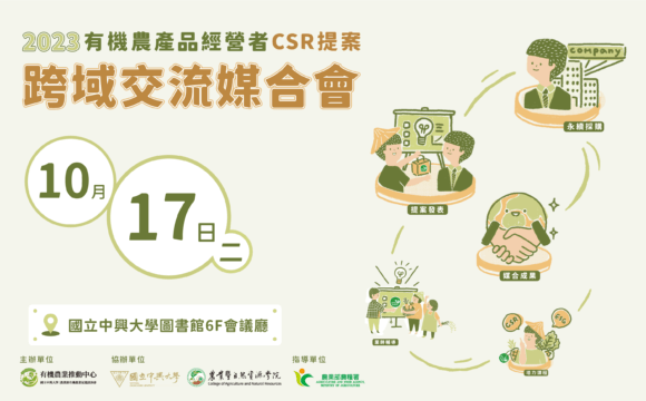 2023有機農產品經營者CSR提案 跨域交流媒合會