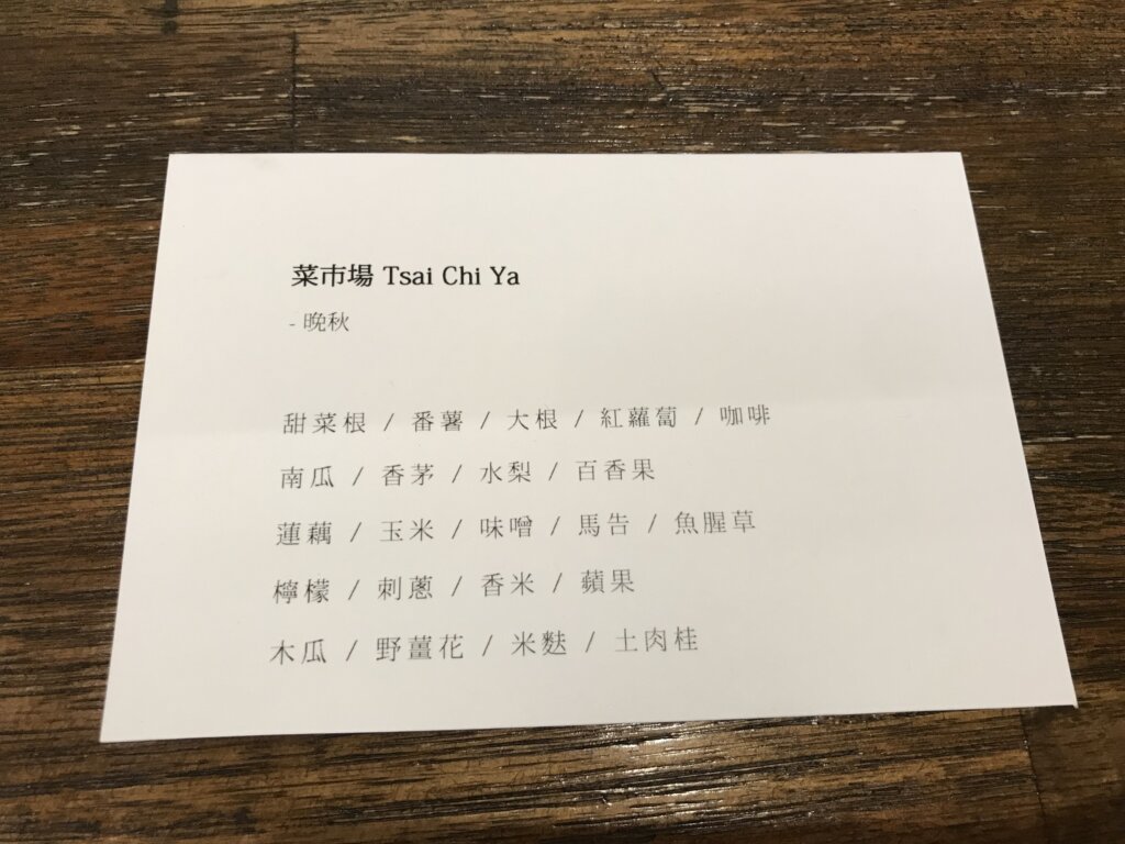 圖2、季節套餐的食材介紹卡