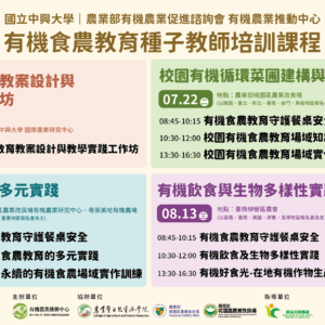 2025有機食農教育種子教師培訓課程（截止報名）